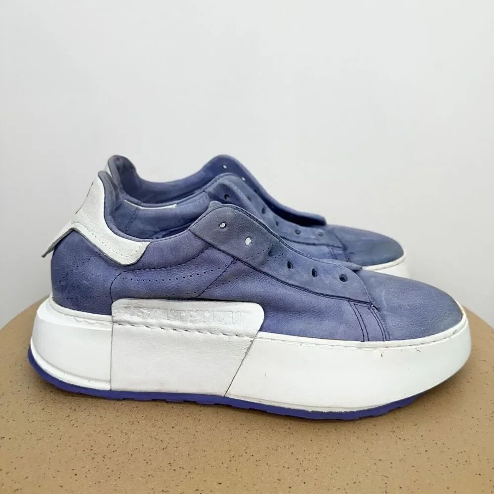 A.S.98 Women’s Hannie Periwinkle Supple Nubuck Leather Platform Sneaker